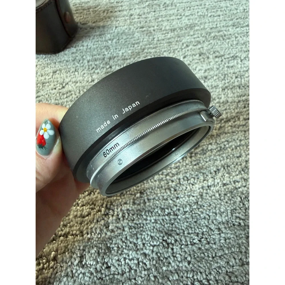 Canon R 35mm 1:2.5 Lens Hood 60mm Clamp-On Japan with Leather Case